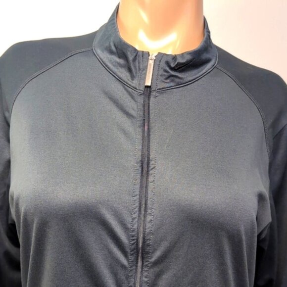 NIKE GOLF Track Jacket Dri Fit Full Zip High Collar Criss Cross Teal Athletic - Picture 3 of 13